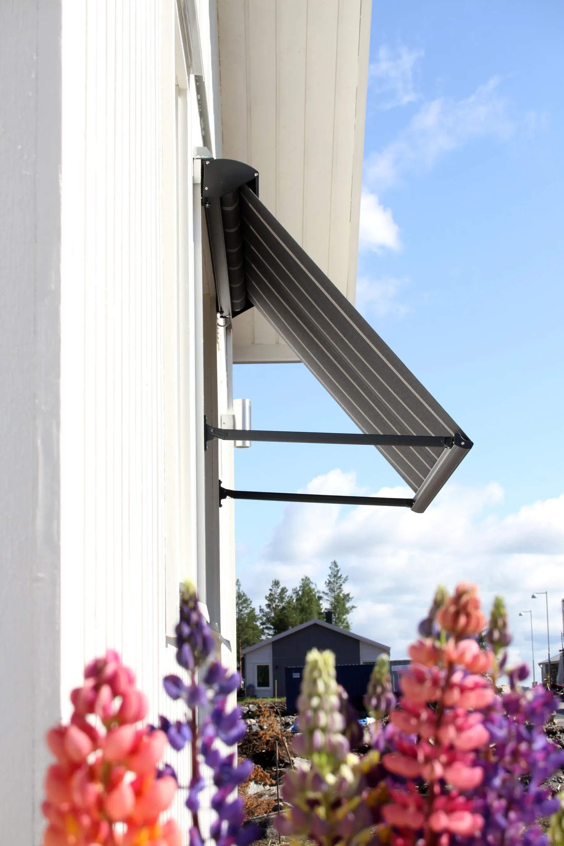 Styra Fönstermarkis F320 med skyddande kassett i aluminium svartlackerad