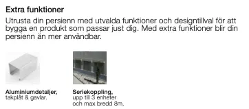 Bilder av aluminiumdetaljer och ett seriellkopplingsblock.